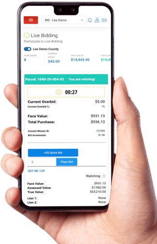 Mobile2 - With Hand - Live Bidding Win - GovEase - Online Real Estate Auctions Mobile2 - With Hand - Live Bidding Win - GovEase - Online Real Estate Auctions